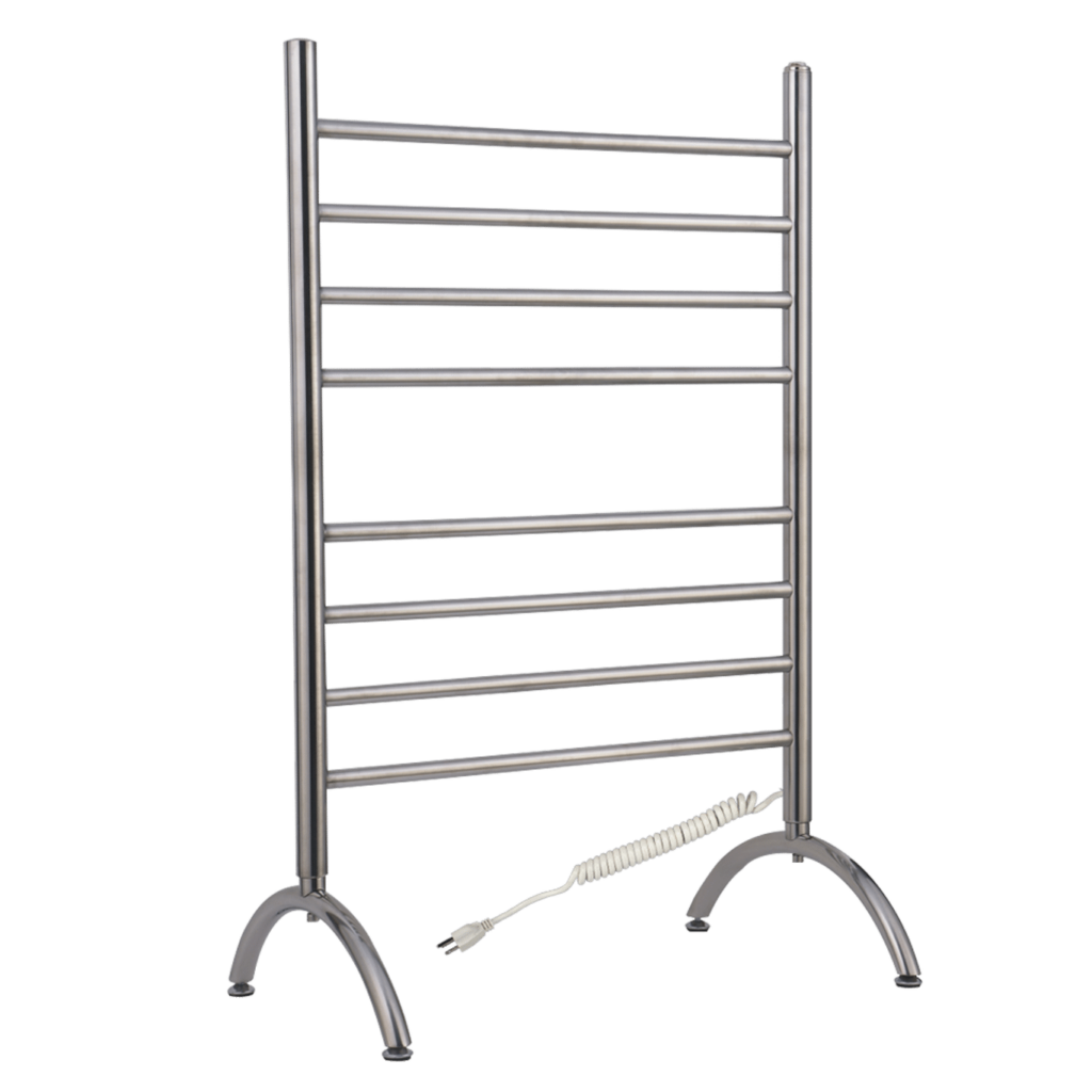 Silver free standing towel warmer Warmly Yours