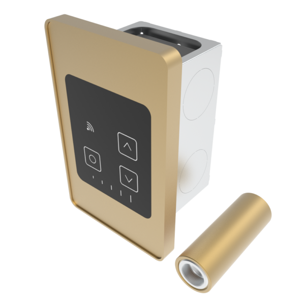 Remotely Wired Touch Digital Heat Controller (TDHCR) in Satin Brass