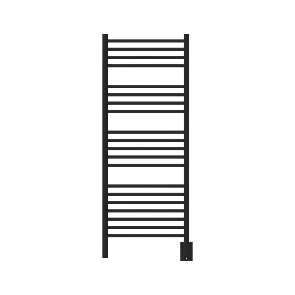 Jeeves Model D Straight 20 Bar Hardwired Towel Warmer in Matte Black Heated Towel Racks