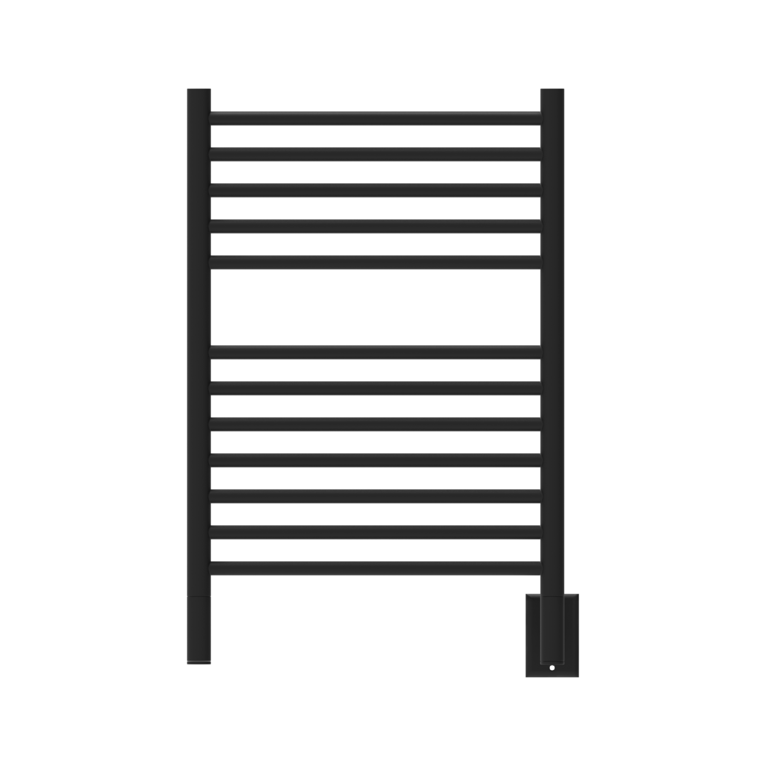 Jeeves Model E Curved 12 Bar Hardwired Towel Warmer in Matte Black