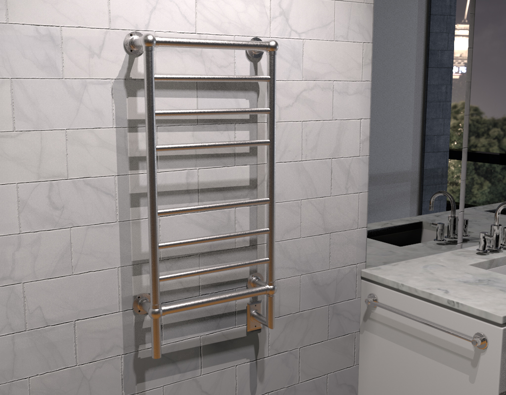 Traditional Model T-2040 8 Bar Hardwired Heated Towel Rack in Brushed Nickel - Image 4