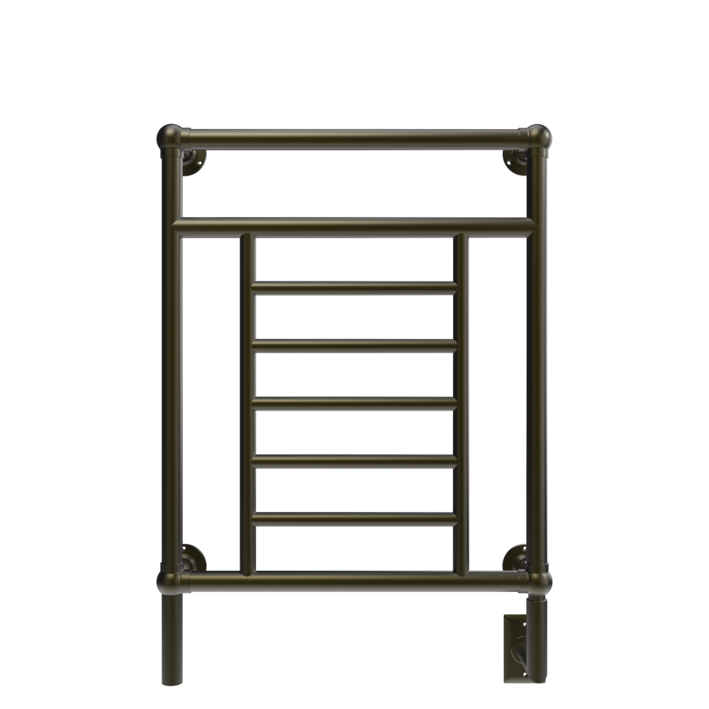 Traditional Model T-2536 8 Bar Hardwired Heated Towel Rack in Brushed Bronze