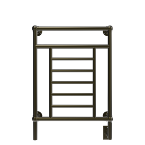 Traditional Model T-2536 8 Bar Hardwired Heated Towel Rack in Brushed Modern Brass