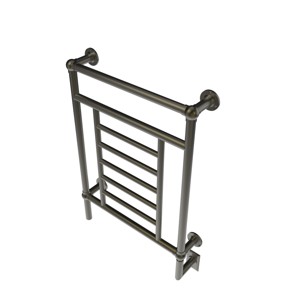 Traditional Model T-2536 8 Bar Hardwired Heated Towel Rack in Brushed Modern Brass - Image 3